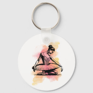Ballerina tanzt in Farbe  Schlüsselanhänger