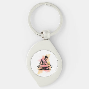 Ballerina tanzt in Farbe  Schlüsselanhänger