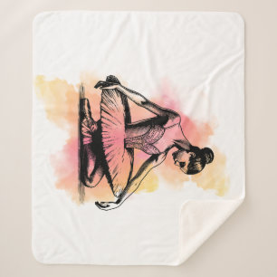 Ballerina tanzt in Farbe Sherpadecke