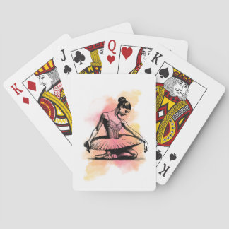 Ballerina tanzt in Farbe Spielkarten