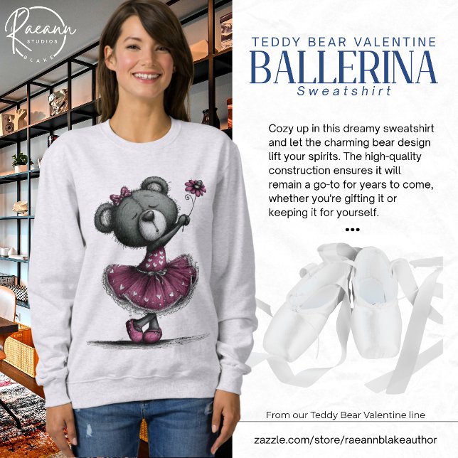 Ballerina Teddy Bear Valentine Sweatshirt (Von Creator hochgeladen)