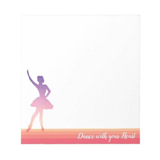 Ballerina Teenager Silhouette Notizblock (Vorderseite)