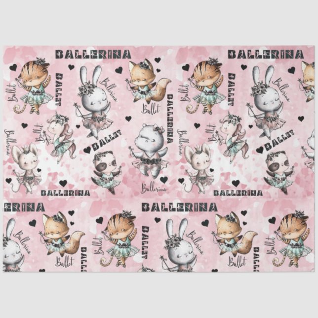 Ballerina-Tiere Seidenpapier (Vorderseite)