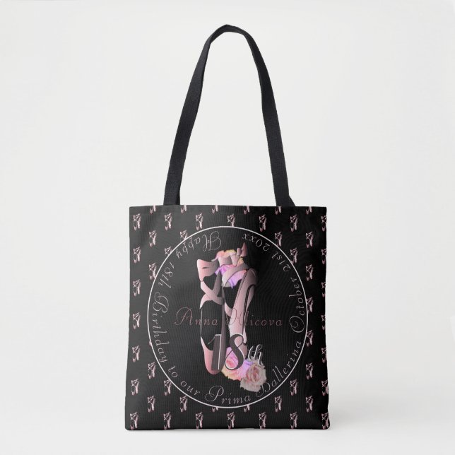 Ballerina Toe Shoes Medallion Ihr Event Tote Tasch Tasche (Vorderseite)