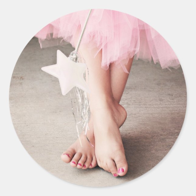 Ballerina Toes Runder Aufkleber (Vorderseite)