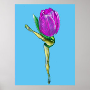 Ballerina Tulip Ballet Poster de danse - Peinture