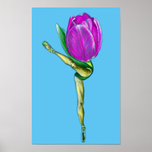 Ballerina Tulpe Ballett Tanz Poster - Malerei
