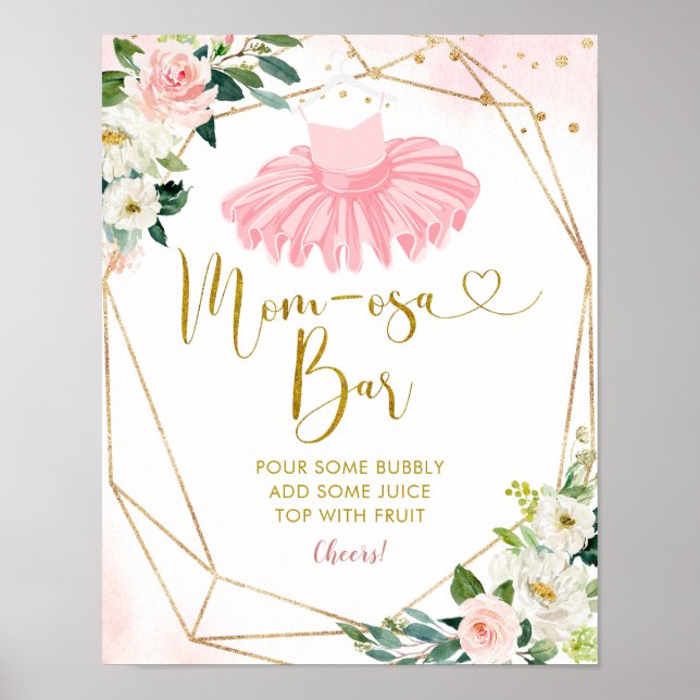 Ballerina Tutu Baby Dusche Mama-osa-Bar Zeichen Poster (Vorne)