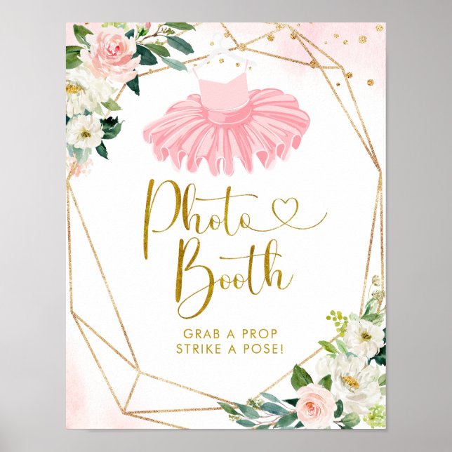 Ballerina Tutu Baby Duschkabine Foto Standzeichen Poster (Vorne)