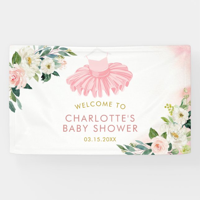 Ballerina Tutu Babydusche Große Banner (Horizontal)