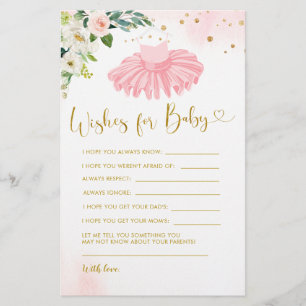 Ballerina Tutu Babydusche Wünsche für Baby