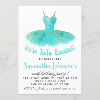 Ballerina TuTu Einladung zum Geburtstag