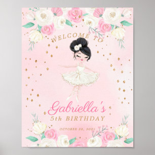 Ballerina Tutu Geburtstag Begrüßungszeichen Poster