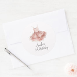 Ballerina Tutu Niedlich Ballet Pink Drehbuch Gebur Runder Aufkleber