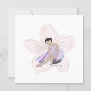 Ballerina und Blume Karte