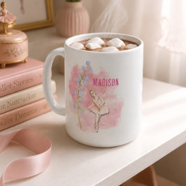 Ballerina und Lily of the Valley Floral on Pink Kaffeetasse
