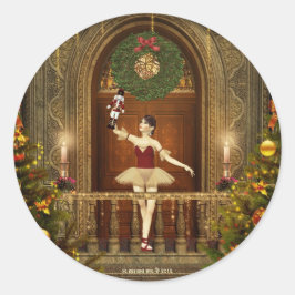 Ballerina und Nutcracker Holiday Round Stickers