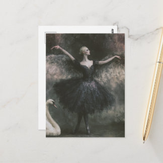 Ballerina und Schwan Fantasie Postkarte