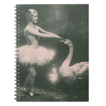 Ballerina und Schwan Faux Vintage-Fotografie