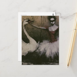 Ballerina und Schwan Postkarte