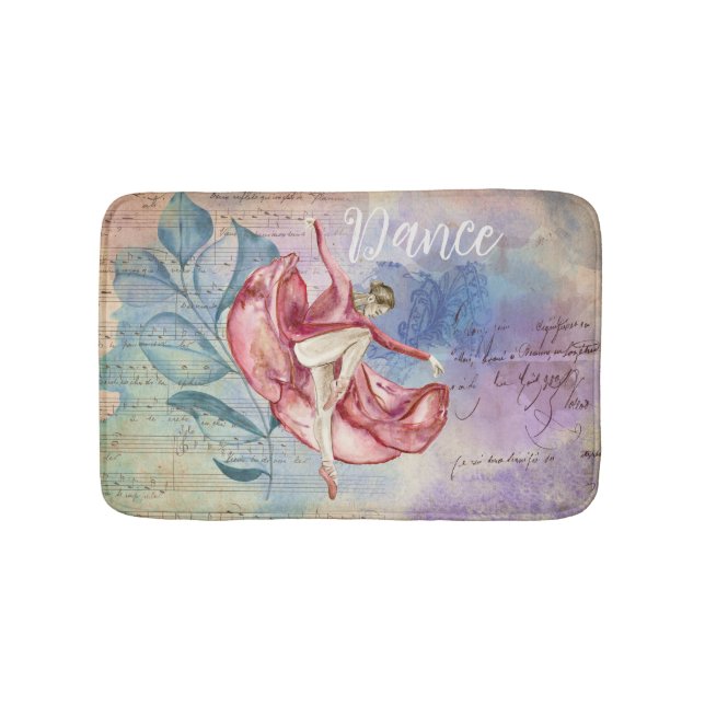 Ballerina und Sheet Music Nature Fantasy Dance Badematte (Vorderseite)