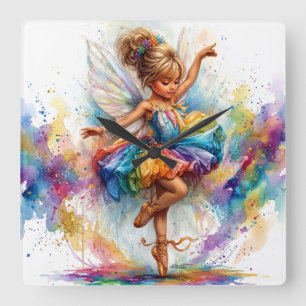 Ballerina-Wanduhr Quadratische Wanduhr