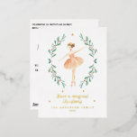 ballerina wassercolor botanisch niedlich folien feiertagspostkarte<br><div class="desc">ballerina Aquarell botanische niedliche Weihnachtsfeiertagsfolie Postcard.</div>