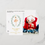 Ballerina Wasserfarbe 1 Foto Folien Feiertagspostkarte<br><div class="desc">ballerina Aquarell botanische niedliche Weihnachtsfeiertagsfolie Postcard.</div>