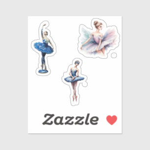 Ballerina Wasserfarbe Aufkleber