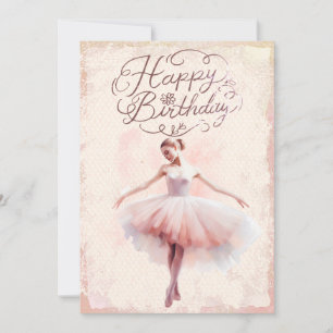 Ballerina Watercolor Happy Birthday Feiertagskarte