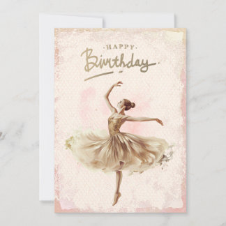 Ballerina Watercolor Happy Birthday Feiertagskarte