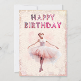 Ballerina Watercolor Happy Birthday Feiertagskarte