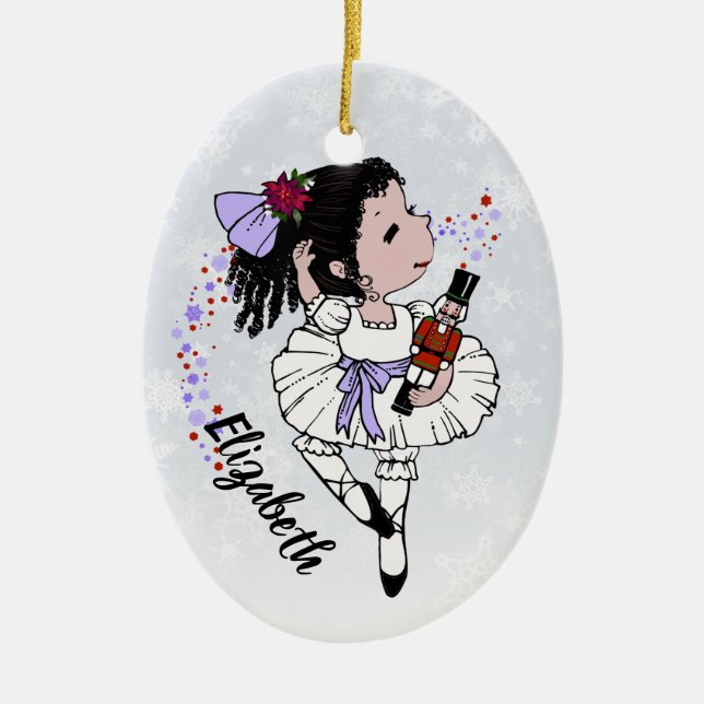 Ballerina-Weihnachtsverzierung Keramikornament (Vorne)
