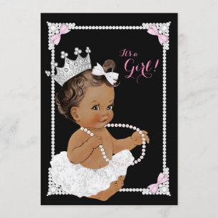 Ballerina Weißes Tutu Rosa Perle Baby Shower Einladung