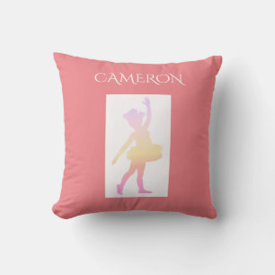 Ballerina werfen Kissen. Personalisierter Name. Kissen