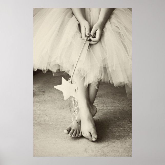 Ballerina Zehen (schwarz-weiß) Poster (Vorne)