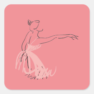 Ballerinaballetttänzer Quadratischer Aufkleber