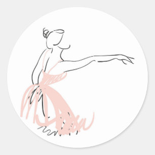 Ballerinaballetttänzer Runder Aufkleber
