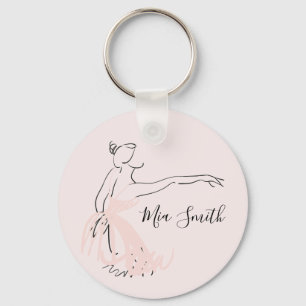 Ballerinaballetttänzerpersonalisiertes Schlüsselanhänger