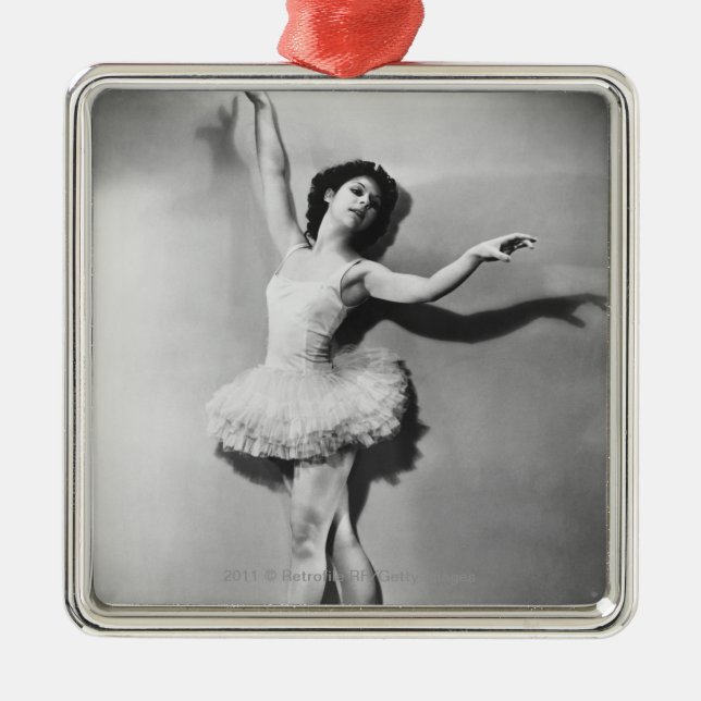 Ballerinaen pointe B&W Ornament Aus Metall (Vorne)