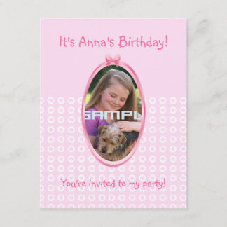 Ballerinamädchen-Geburtstags-Party Einladung