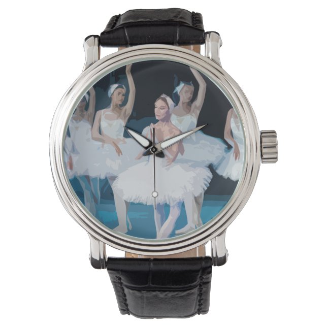 Ballerinas Ballet Dancer Dance Erwägungsgrund Tänz Armbanduhr (Vorderseite)
