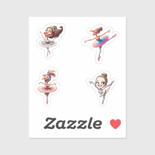 ballerinas crazy aufkleber (Blatt)