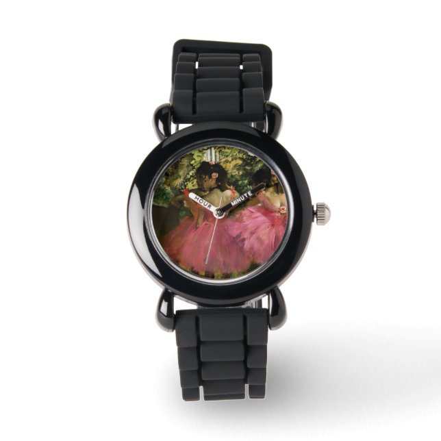 Ballerinas in Rosa von Edgar Degas Armbanduhr (Vorderseite)