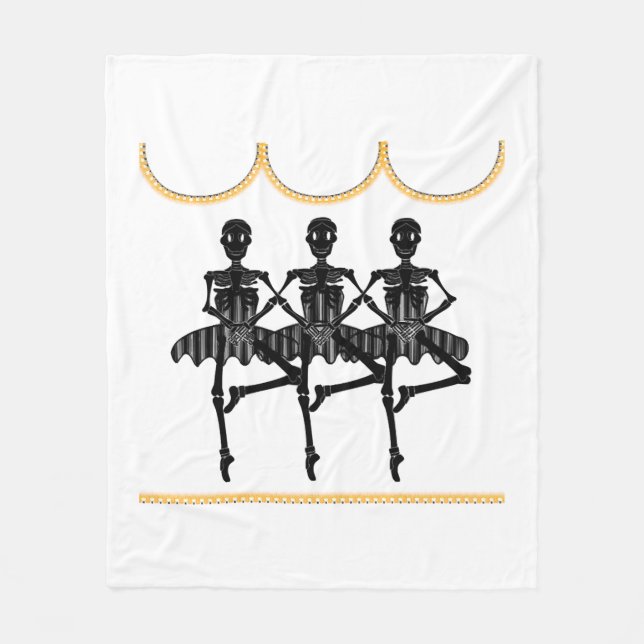 Ballerinas zu Halloween Fleecedecke (Vorderseite)