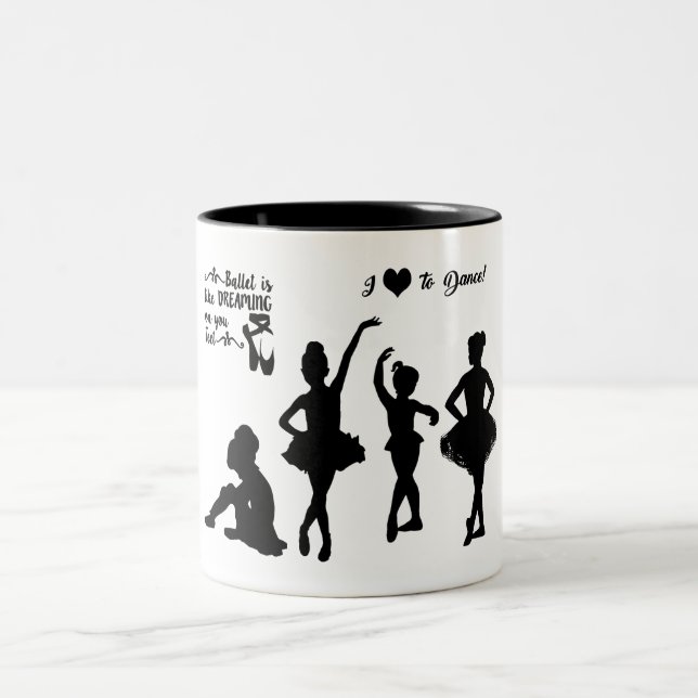 Ballerinas zwei tönige Tasse. Zweifarbige Tasse (Mittel)