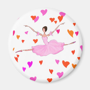 Ballerinatanzen in den bunten Herzen Magnet