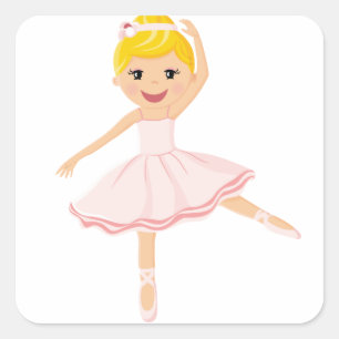 Ballerinatänzer blond quadratischer aufkleber