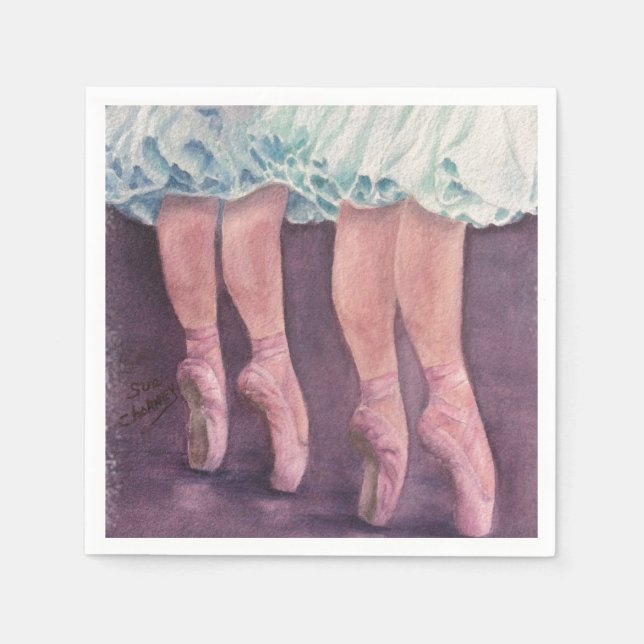 BALLERINEN IN BLUE PAPIERNAPKINEN SERVIETTE (Vorderseite)