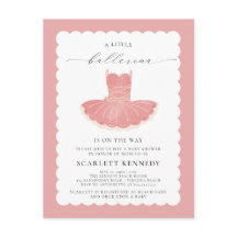 BalleriTutu Rose Baby Girl Baby shower Invitation